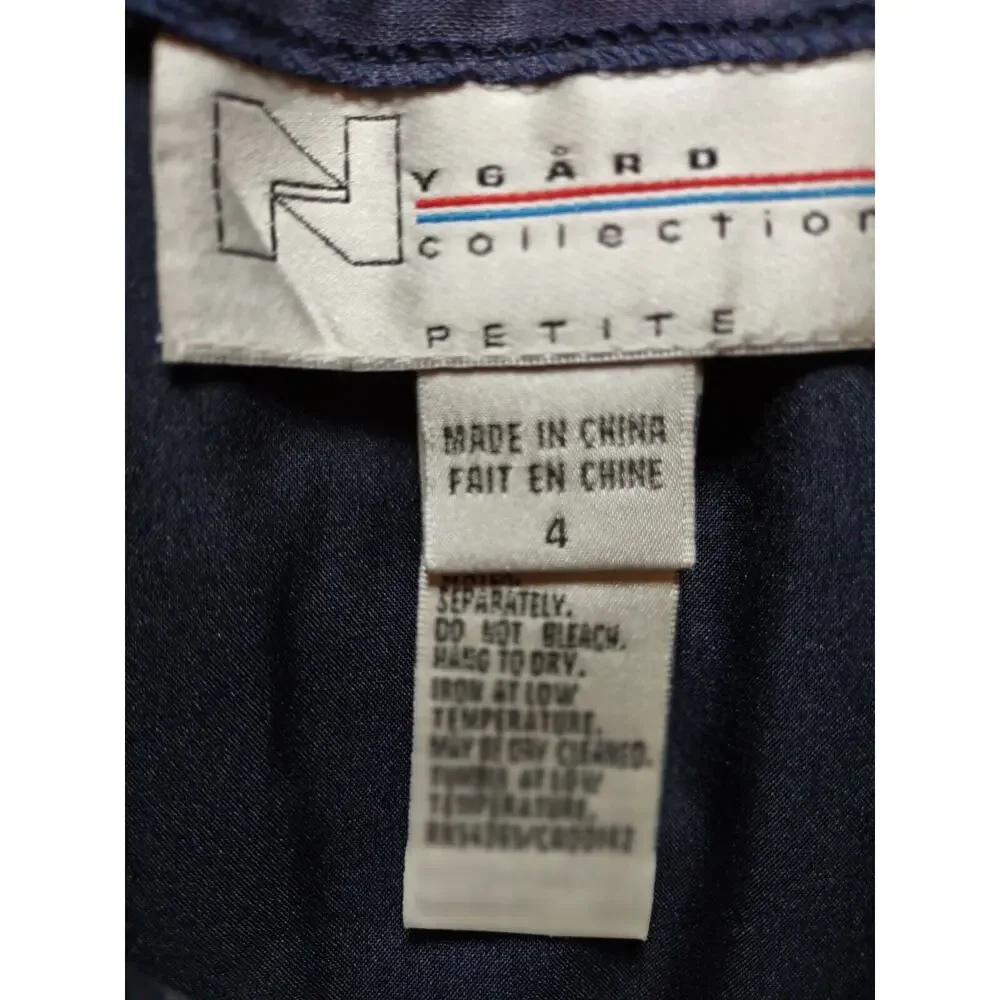 NYGARD Collection 4 Petite Maxi Lined Faux Wrap Skirt Navy And Light Blue Floral - Picture 2 of 11